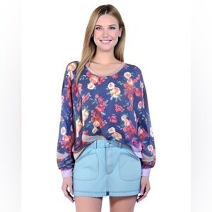 BonWorth Oversized Floral Pullover Sweatshirt